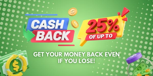 Promo banner with treasure bonus graphics advertising fast local deposits